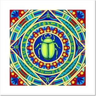 Egyptian Scarab Mandala Posters and Art